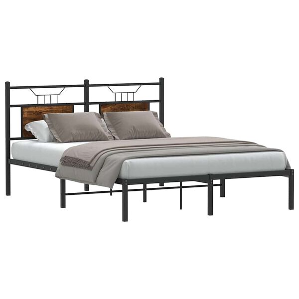 vidaXL Bedframe zonder matras hout gerookt eikenkleurig 150x200 cm