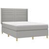 vidaXL Boxspring met matras en LED stof lichtgrijs 140x190 cm