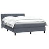 vidaXL Boxspring met matras fluweel donkergrijs 140x220 cm