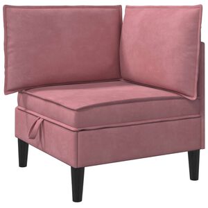 vidaXL Bank met opslag Roze Fluweel