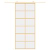 vidaXL Schuifdeur 90x205 cm helder ESG-glas en aluminium goudkleurig