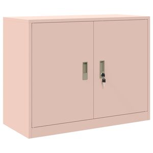 vidaXL Opbergkast Roze 90 x 40 x 70 cm Staal