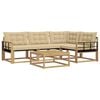 vidaXL Buiten bankenset 5 st Wit en Beige