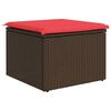 vidaXL Tuinkruk met kussen 55x55x37 cm poly rattan bruin