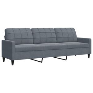 vidaXL Driezitsbank 210 cm fluweel donkergrijs