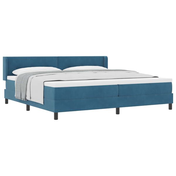 vidaXL Boxspringbed met matras Donkerblauw 200 x 200 cm Fluweel