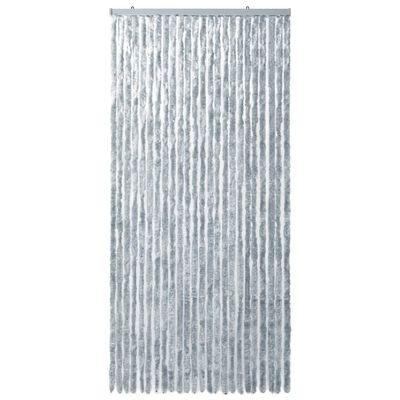 vidaXL Vliegengordijn 100x220 cm chenille wit en grijs