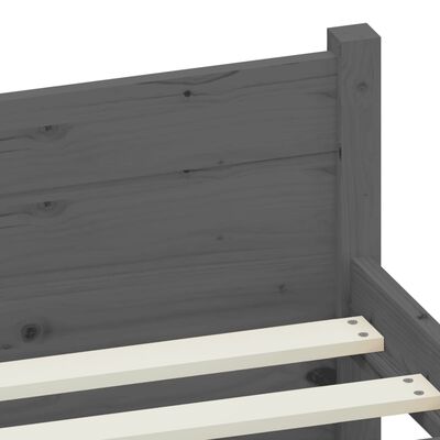 vidaXL Bedframe massief hout grijs 75x190 cm Small Single