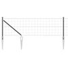 vidaXL Euro-hek met grondpennen 50 x 0,6 m PVC-Coated Staal Grijs Mesh