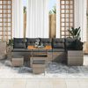 vidaXL Tuin Sofa Set met kussen met opslag 9 pcs Grijs Poly Rattan
