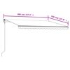 vidaXL Luifel automatisch uittrekbaar 400x350 cm crèmekleurig