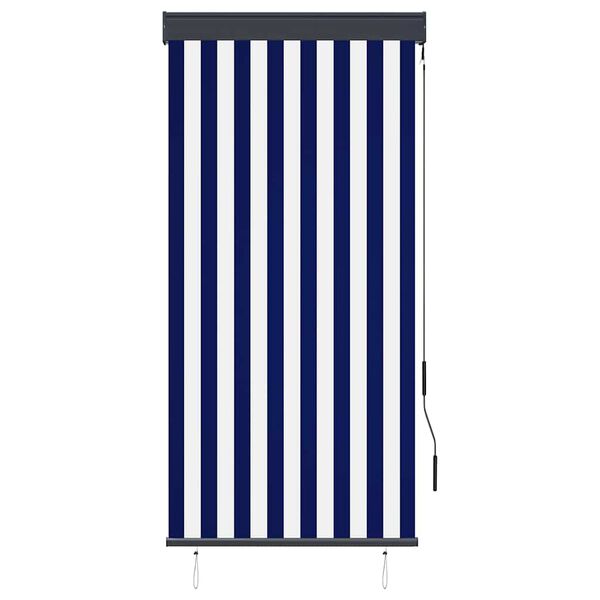 vidaXL Rolgordijn voor buiten 80x250 cm blauw en wit