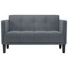 vidaXL Loveseat bank donkergrijs 111 cm fluweel