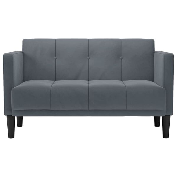 vidaXL Loveseat bank donkergrijs 111 cm fluweel