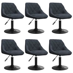 vidaXL Eetkamerstoelen draaibaar 6 st fluweel donkergrijs