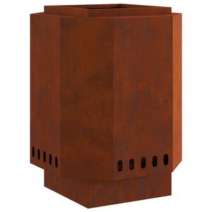 vidaXL Rookvrije vuurkom Roestkleurig 38 x 38 x 51 cm weervast staal