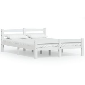 vidaXL Bedframe massief grenenhout wit 140x200 cm