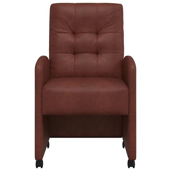 vidaXL Dining Stoelen met Wielen 2 pcs Glanzend bruin 57 x 67 x 98 cm