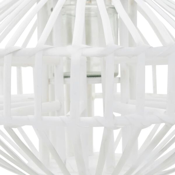vidaXL Lantaarnhouder hangend wicker wit