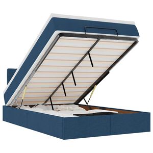 vidaXL Ottoman bed met matras 120x190 cm stof blauw