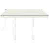 vidaXL Luifel automatisch uittrekbaar met palen 3x2,5 m crèmekleurig