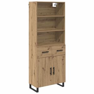 vidaXL Hoge kast met lade 2 pcs Artisan Eiken Bewerkt hout