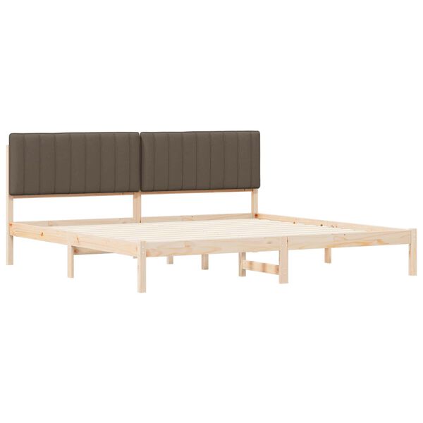 vidaXL Bedframe met Gevoerd Hoofdgedeelte Taupe 200 x 200 cm