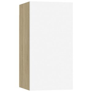 vidaXL Tv-meubel 30,5x30x60 cm bewerkt hout wit en sonoma eikenkleurig