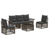 vidaXL Tuinbankenset 6 pcs Grijs poly rattan