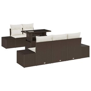 vidaXL Tuin Sofa Set 6 st Bruin en Cr&egrave;me
