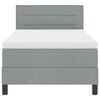 vidaXL Boxspring bed met matras met LED Lichtgrijs 90 x 190 cm Stof