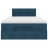 vidaXL Bed poef met matras en LED's 120x190 cm fluweel donkerblauw
