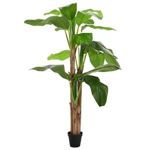 vidaXL Kunstmatige banaanboom Groen 125 x 25 x 250 cm Stof en Bamboe