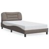 vidaXL Bedframe met LED zonder matras "Hvar" 100x200 cm stof Taupe