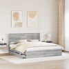 vidaXL Bedframe met lade Grijs Sonoma 200 x 200 cm Ingenieurshout
