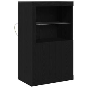 vidaXL LED Sideboard 60,5 x 37 x 100 cm Bewerkt hout Zwart Eiken