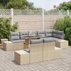 vidaXL Tuin Sofa Set met opslag 9 pcs Beige Poly riet