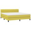 vidaXL Boxspring met matras en LED stof groen 180x200 cm