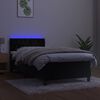 vidaXL Boxspring met matras en LED fluweel zwart 90x200 cm