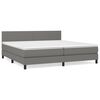 vidaXL Boxspring met matras stof donkergrijs 200x200 cm