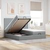 vidaXL Ottoman bed met matrassen 160x200cm stof lichtgrijs
