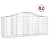 vidaXL Schanskorven 2 st gewelfd 200x50x80/100 cm gegalvaniseerd ijzer