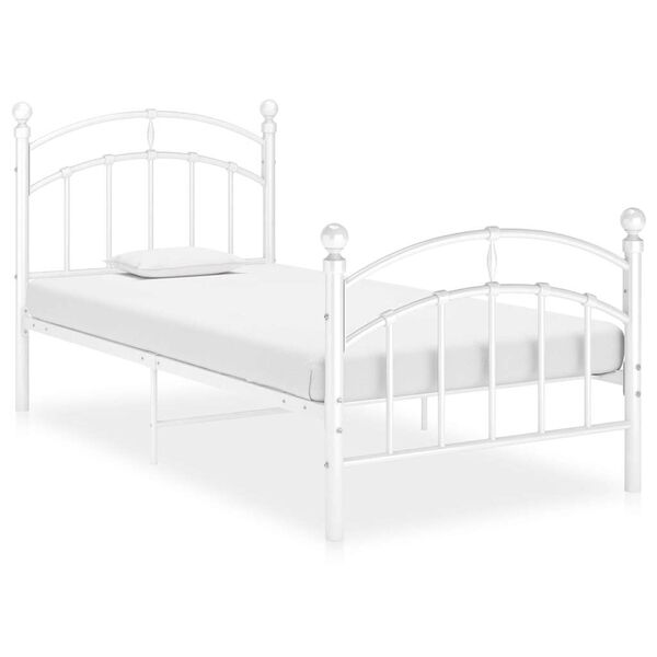 vidaXL Bedframe metaal wit 100x200 cm