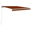 vidaXL Luifel handmatig uittrekbaar 350x250 cm oranje en bruin