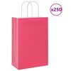vidaXL Papieren zakken 250 st met hengsels 21x11x31 cm roze