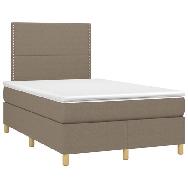 vidaXL Boxspring met matras stof taupe 120x200 cm
