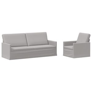 vidaXL Bankstel 2 pcs Wolkengrijs Stof