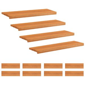 vidaXL Trapmatten 12 st Licht Bruin 90 x 30 x 2 cm Massief beukenhout