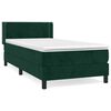 vidaXL Boxspring met matras fluweel donkergroen 90x200 cm