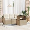 vidaXL Tuin Sofa Set met kussen met kussen 5 pcs Beige Poly Rattan